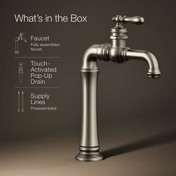 KOHLER K-72763-9M Artifacts Single-handle bathroom sink faucet, 1.2 gpm