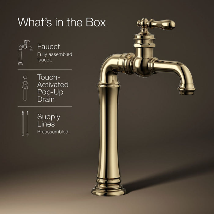KOHLER K-72763-9M Artifacts Single-handle bathroom sink faucet, 1.2 gpm