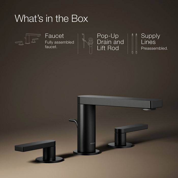 KOHLER K-73060-4 Composed Widespread bathroom sink faucet with Lever handles, 1.2 gpm