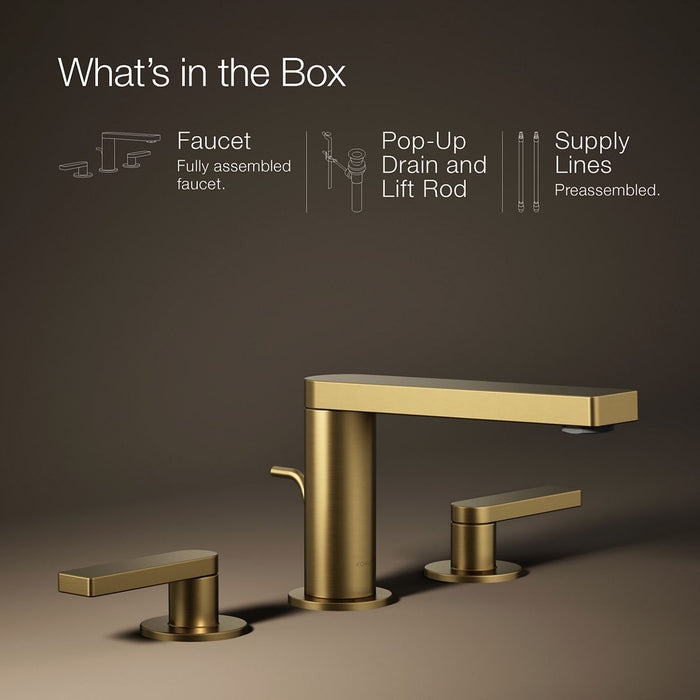 KOHLER K-73060-4 Composed Widespread bathroom sink faucet with Lever handles, 1.2 gpm