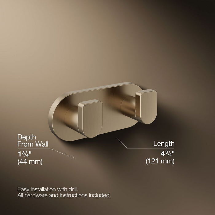 KOHLER K-73146 Composed Double robe hook