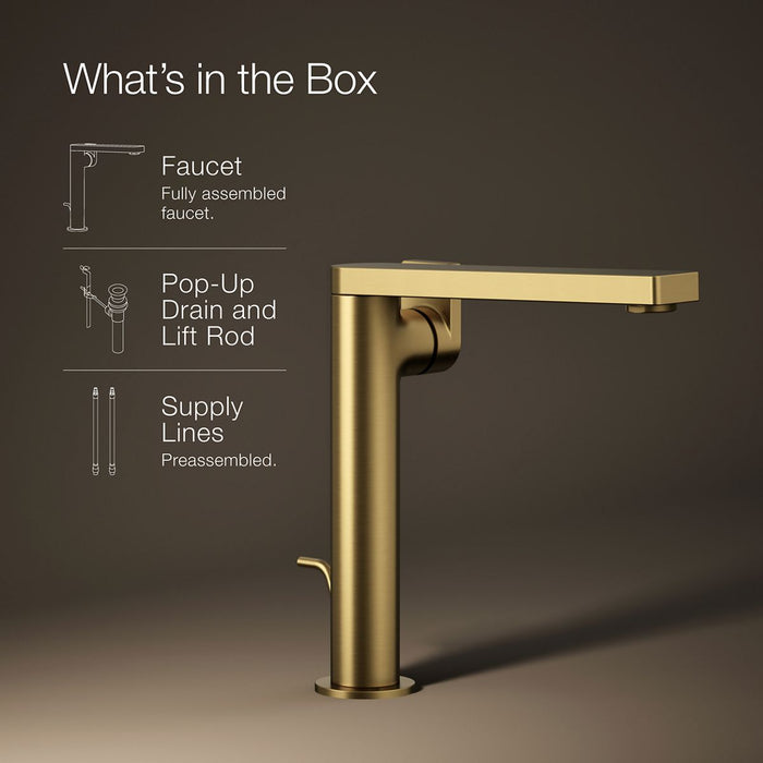 KOHLER K-73168-4 Composed Tall single-handle bathroom sink faucet with Lever handle, 1.2 gpm