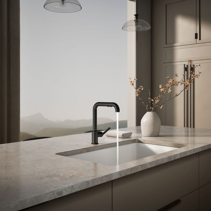 KOHLER K-7505 Purist Pull-out kitchen sink faucet with three-function sprayhead