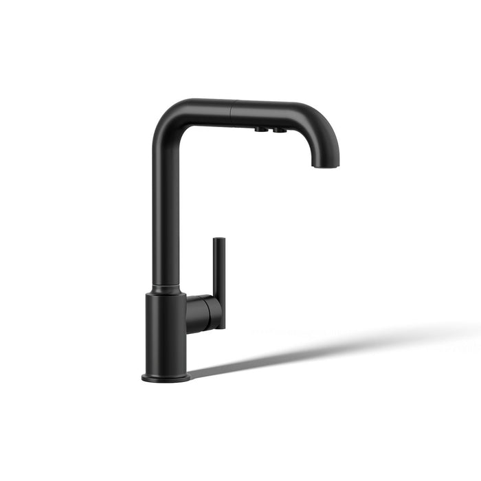KOHLER K-7505 Purist Pull-out kitchen sink faucet with three-function sprayhead