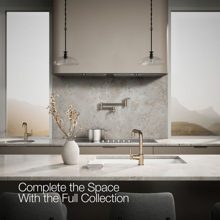 KOHLER K-7505 Purist Pull-out kitchen sink faucet with three-function sprayhead