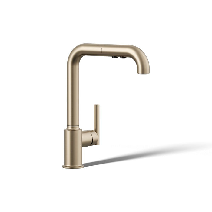 KOHLER K-7505 Purist Pull-out kitchen sink faucet with three-function sprayhead