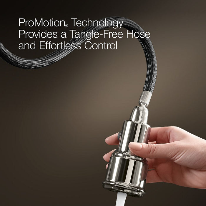 KOHLER K-7505 Purist Pull-out kitchen sink faucet with three-function sprayhead