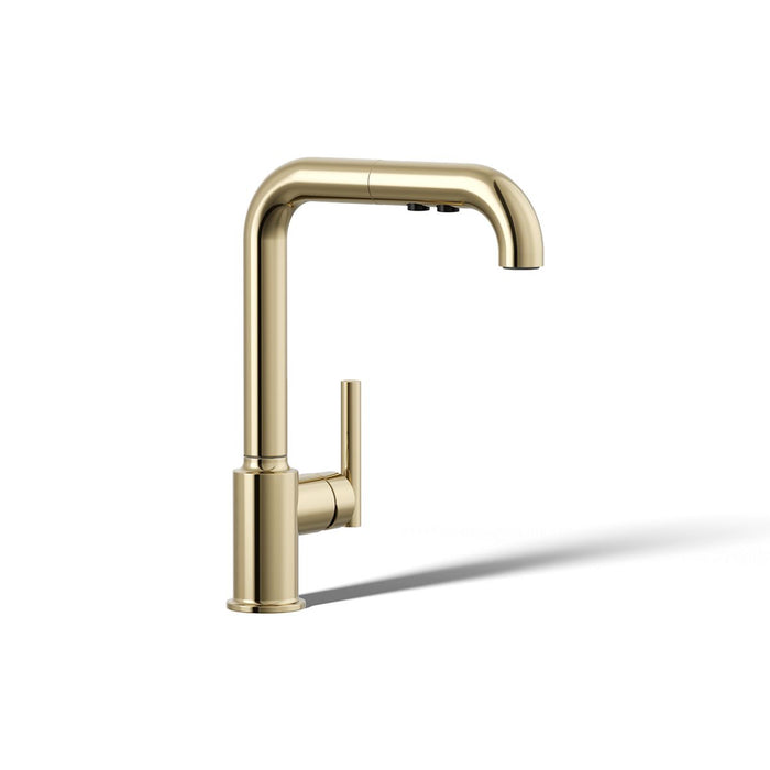 KOHLER K-7505 Purist Pull-out kitchen sink faucet with three-function sprayhead