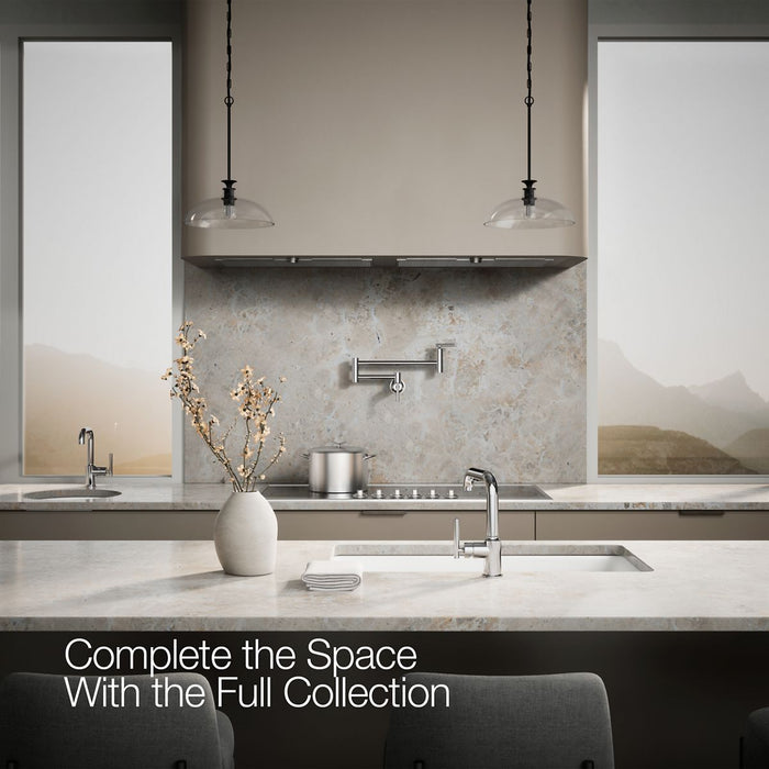 KOHLER K-7506 Purist Pull-out kitchen sink faucet with three-function sprayhead
