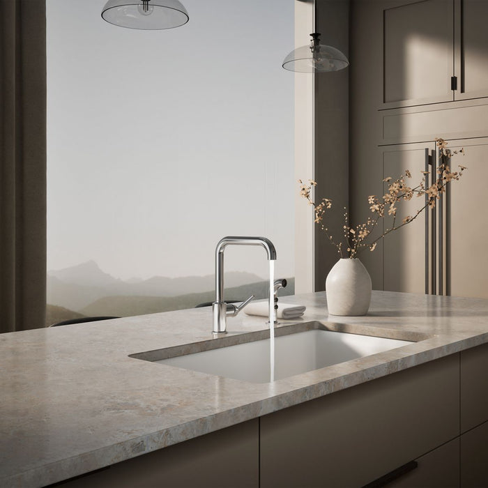 KOHLER K-7508 Purist Single-handle kitchen sink faucet with side sprayer