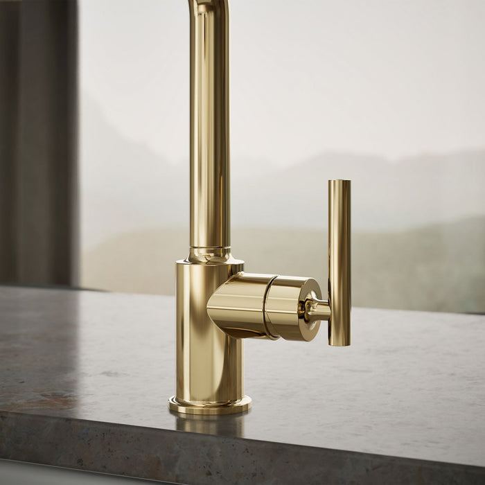 KOHLER K-7508 Purist Single-handle kitchen sink faucet with side sprayer