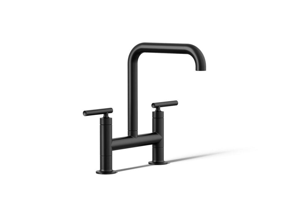 KOHLER K-7547-4 Purist Two-hole bridge kitchen sink faucet