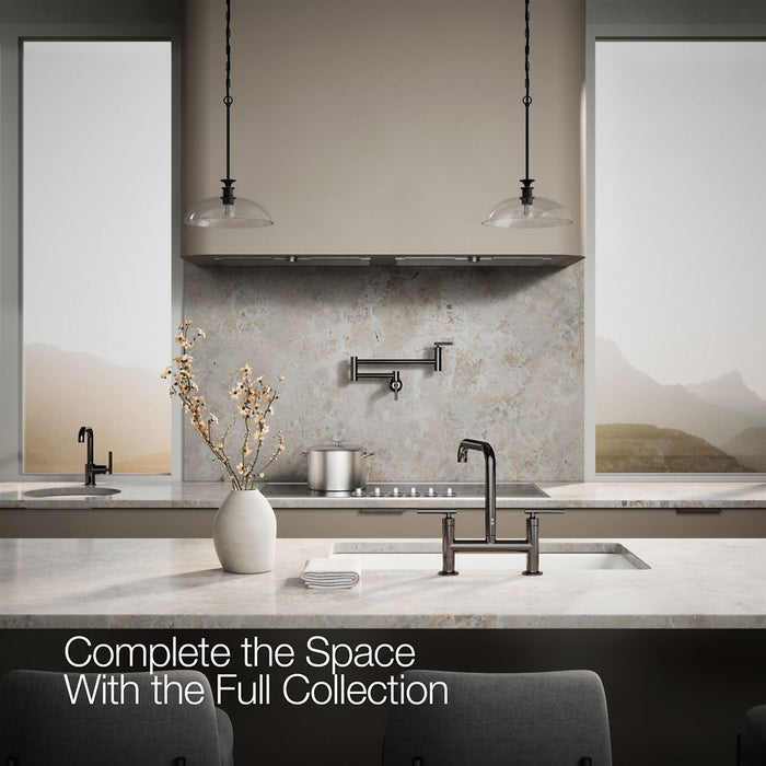 KOHLER K-7547-4 Purist Two-hole bridge kitchen sink faucet