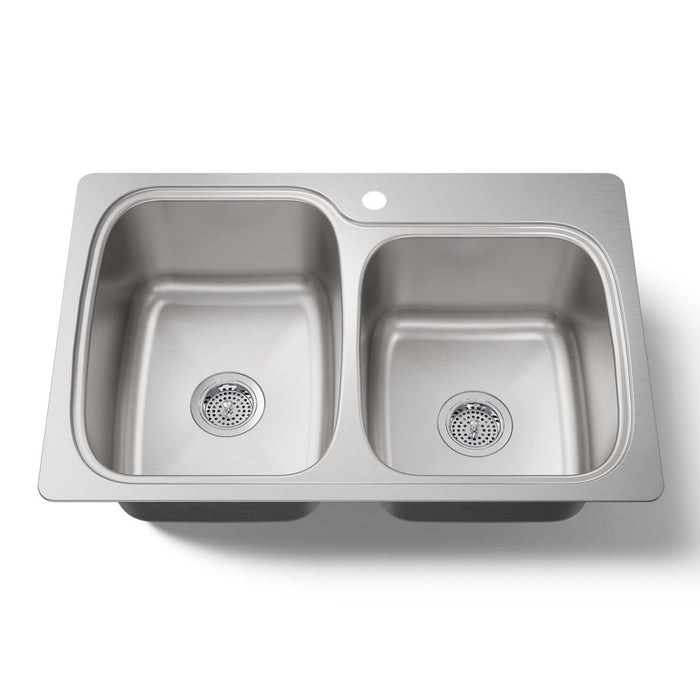 KOHLER K-75791-1 Verse 33" top-/undermount double-bowl kitchen sink