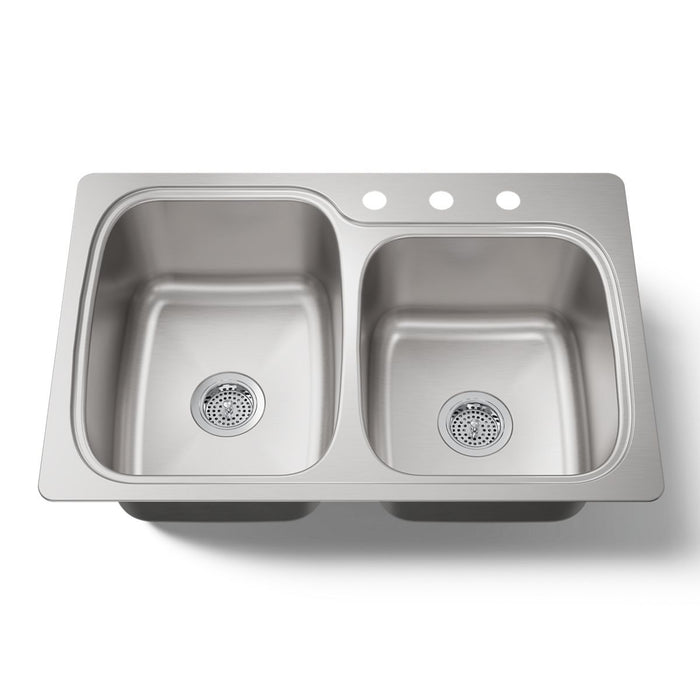 KOHLER K-75791-3 Verse 33" top-/undermount double-bowl kitchen sink