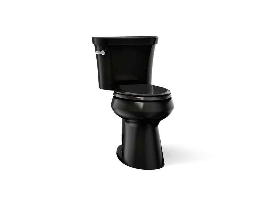 KOHLER K-76301 Highline Two-piece elongated toilet with concealed trapway, 1.28 gpf, black black