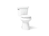 KOHLER K-76301 Highline Two-piece elongated toilet with concealed trapway, 1.28 gpf, white
