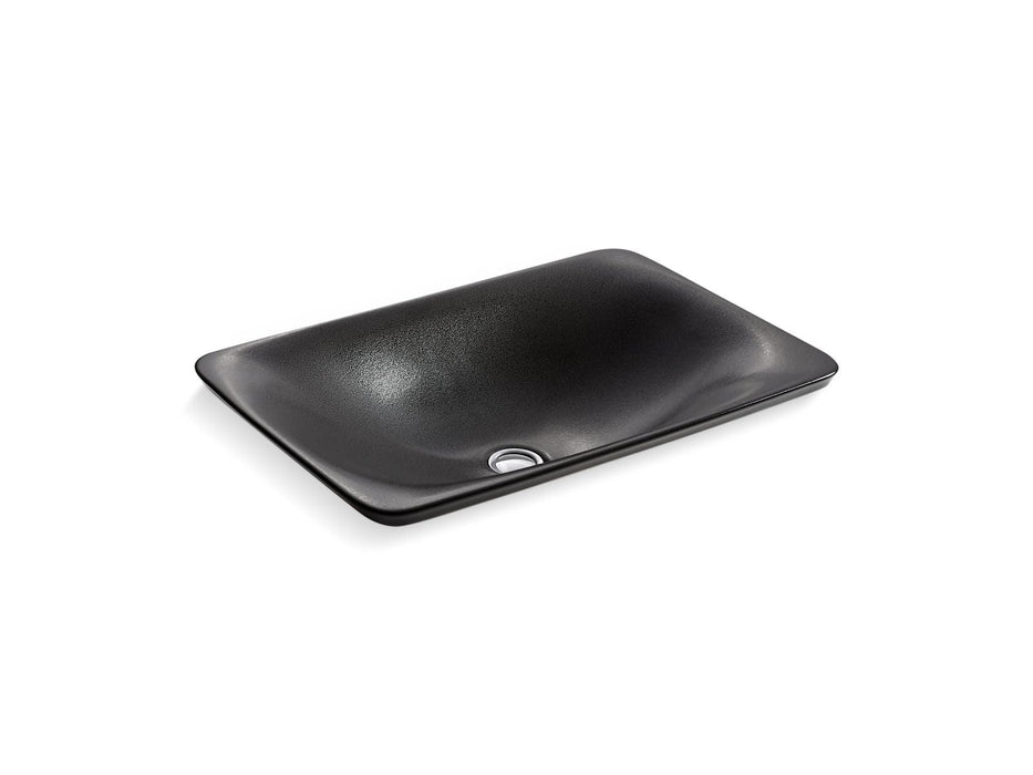 KOHLER K-77716 Carillon 21-1/4" rectangular drop-in bathroom sink, no overflow, ebony pearl
