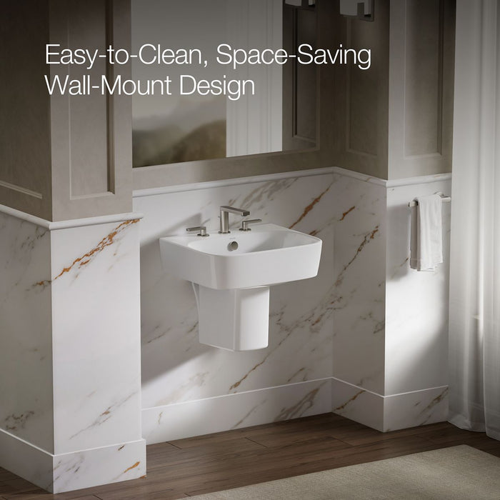 KOHLER K-77768-8 ModernLife 21-3/4" rectangular wall-mount bathroom sink