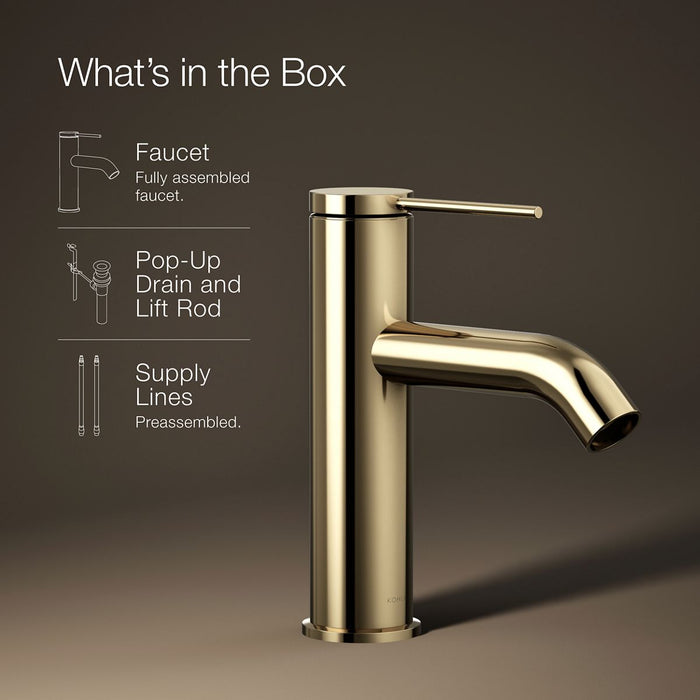KOHLER K-77958-4A Components Single-handle bathroom sink faucet, 1.2 gpm