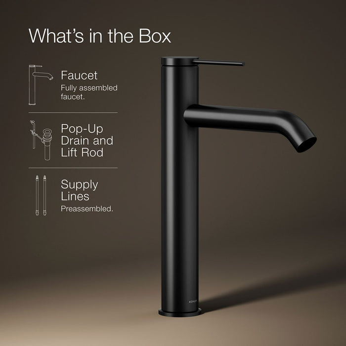 KOHLER K-77959-4A Components Tall single-handle bathroom sink faucet, 1.2 gpm