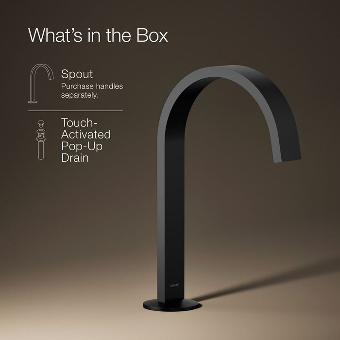 KOHLER K-77968 Components Bathroom sink faucet spout with Ribbon design, 1.2 gpm