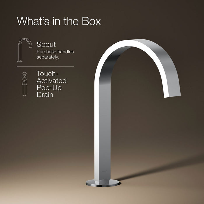 KOHLER K-77968 Components Bathroom sink faucet spout with Ribbon design, 1.2 gpm