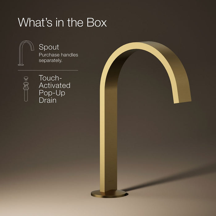 KOHLER K-77968 Components Bathroom sink faucet spout with Ribbon design, 1.2 gpm