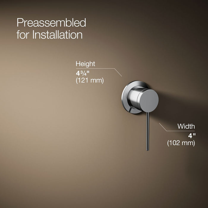 KOHLER K-77980-4A Components Wall-mount bathroom sink faucet handle, polished chrome - view 3