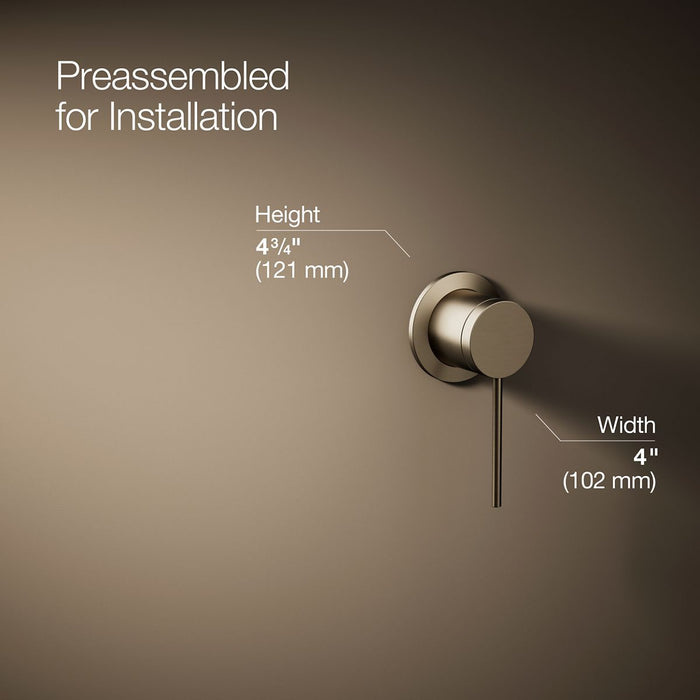 KOHLER K-77980-4A Components Wall-mount bathroom sink faucet handle, vibrant brushed bronze - view 3