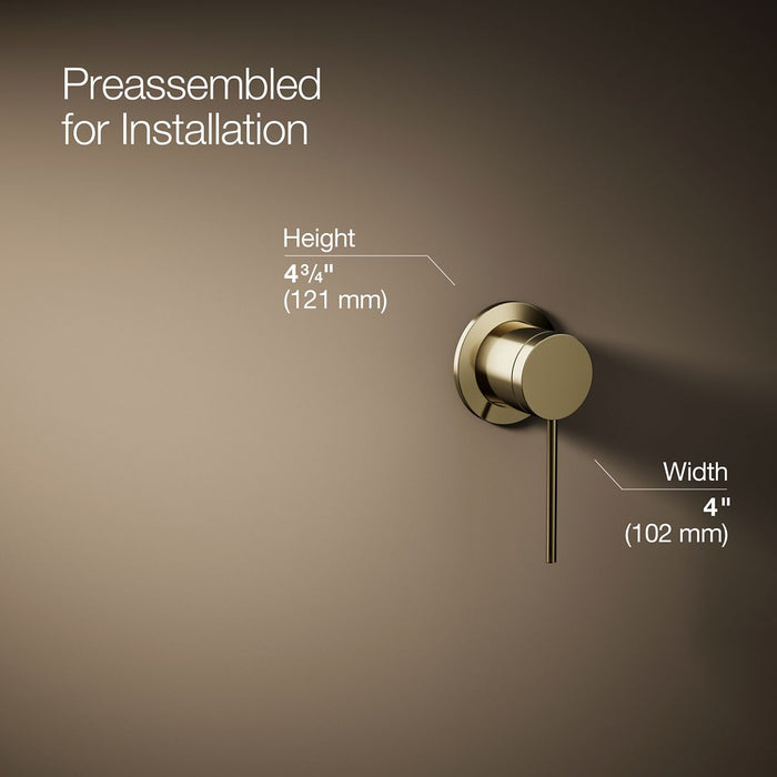 KOHLER K-77980-4A Components Wall-mount bathroom sink faucet handle, vibrant french gold - view 3