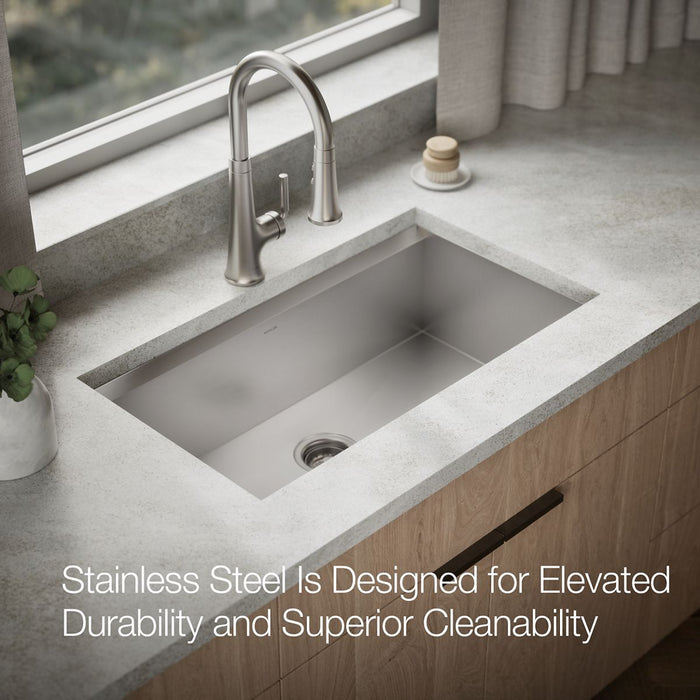 KOHLER K-80084-1PC Task 33" top-/undermount single-bowl workstation kitchen sink