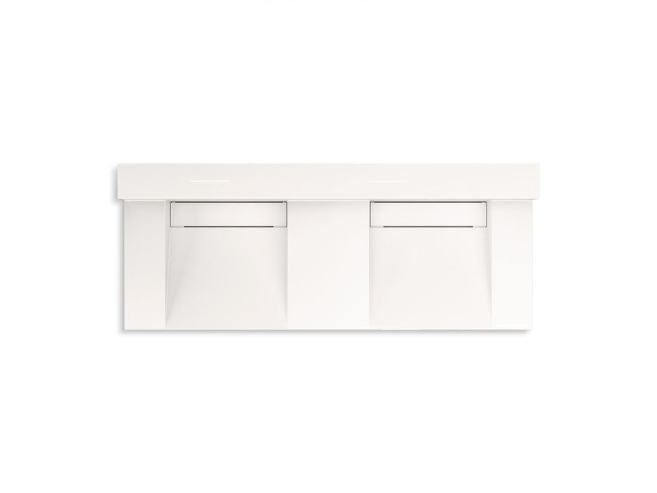 KOHLER K-81025-BPW Constellation 60" wall-mount basin lavatory system with backsplash