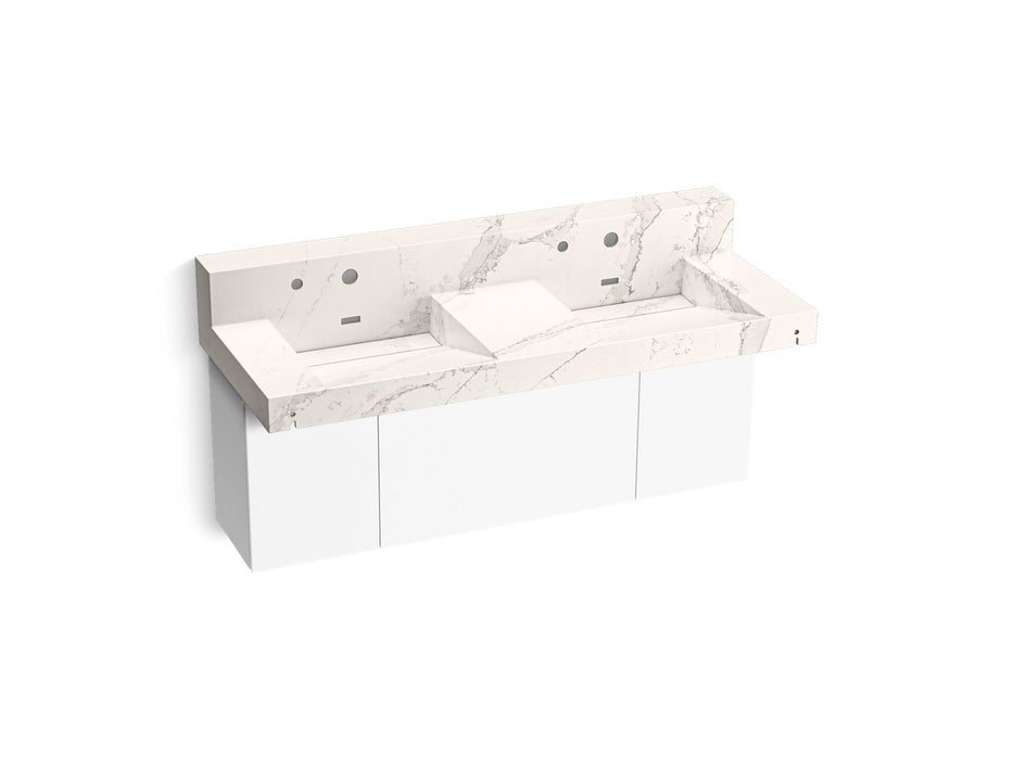 KOHLER K-81025-BPW Constellation 60" wall-mount basin lavatory system with backsplash