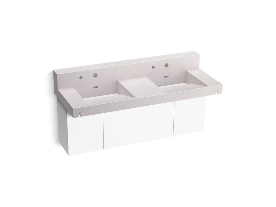 KOHLER K-81025-BPW Constellation 60" wall-mount basin lavatory system with backsplash
