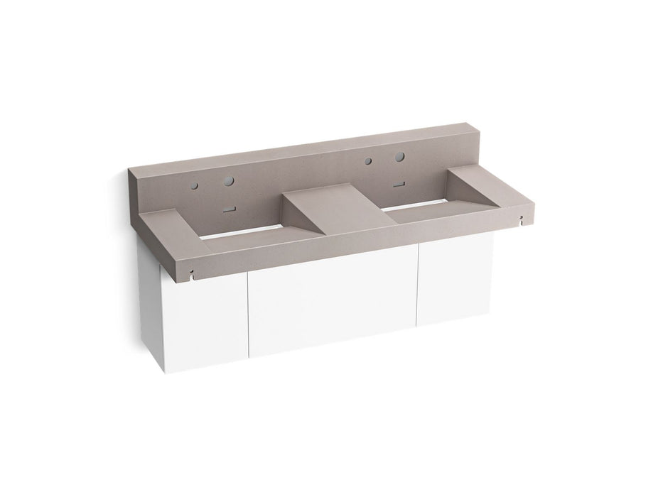 KOHLER K-81025-BPW Constellation 60" wall-mount basin lavatory system with backsplash