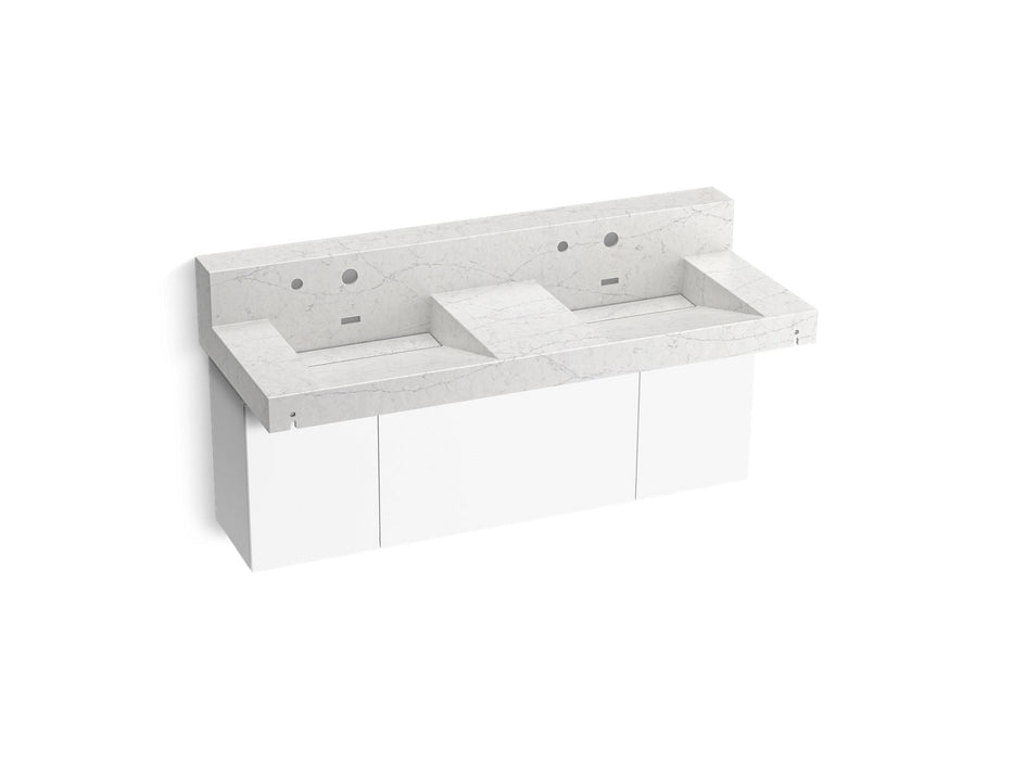 KOHLER K-81025-BPW Constellation 60" wall-mount basin lavatory system with backsplash