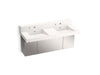 KOHLER K-81025-BSS Constellation 60" wall-mount basin lavatory system with backsplash, designer white
