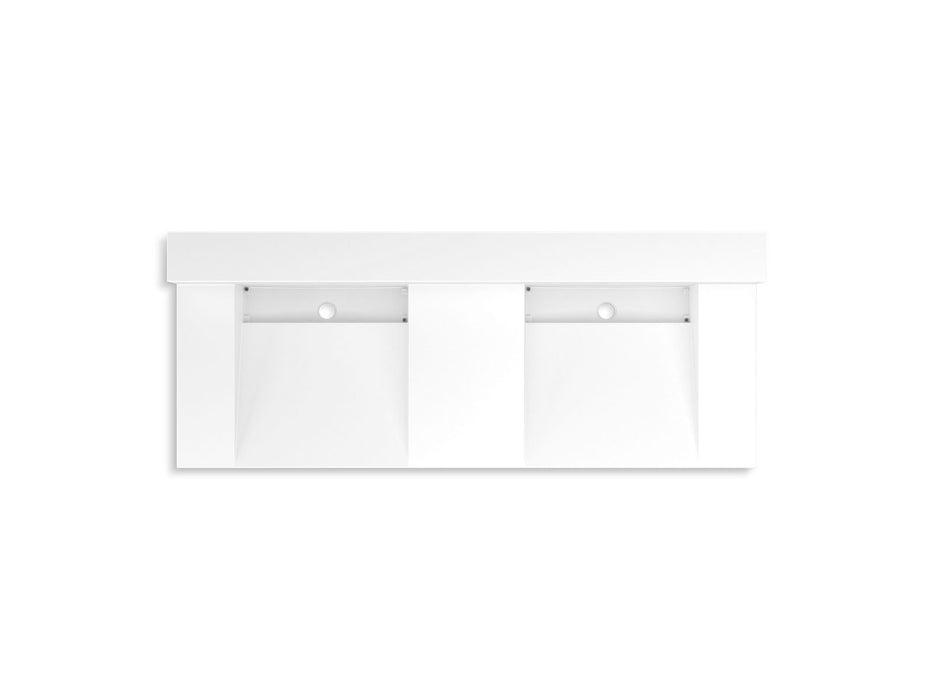 KOHLER K-81025-BSS Constellation 60" wall-mount basin lavatory system with backsplash, glacier white