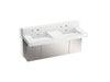 KOHLER K-81025-BSS Constellation 60" wall-mount basin lavatory system with backsplash, miami white