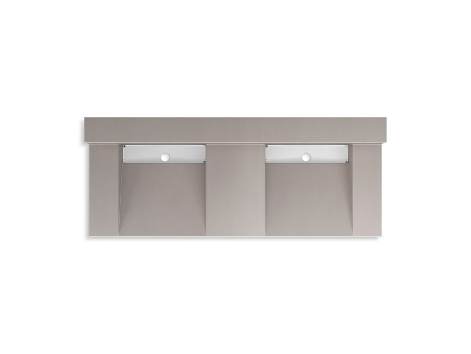 KOHLER K-81025-BSS Constellation 60" wall-mount basin lavatory system with backsplash, neutral concrete