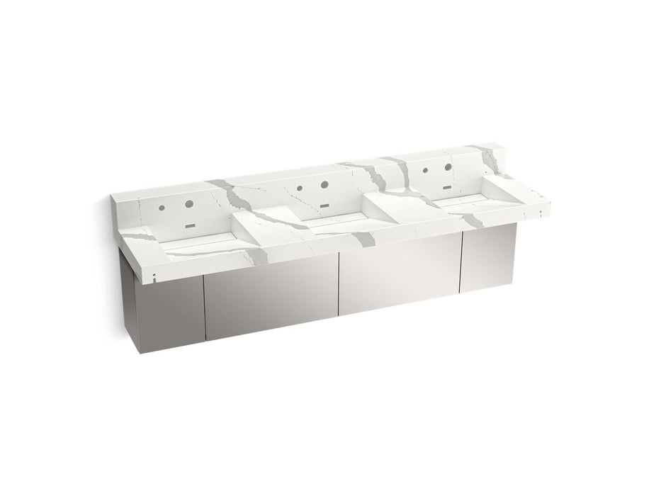 KOHLER K-81026-BSS Constellation 90" wall-mount basin lavatory system with backsplash, et bianco cal