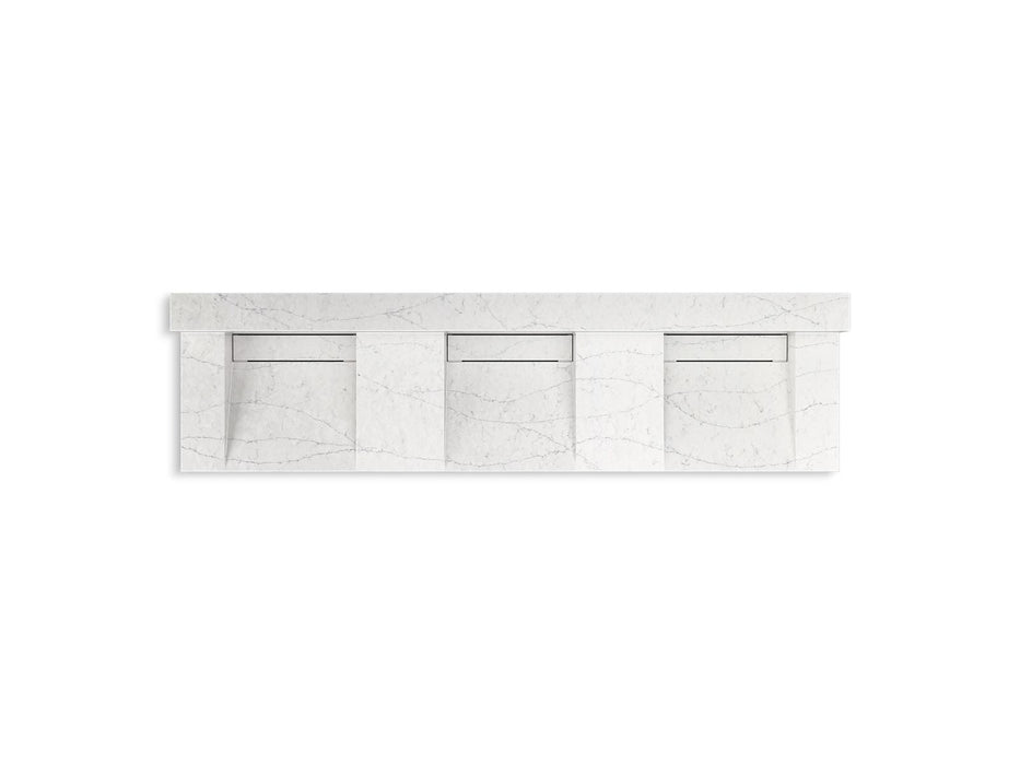 KOHLER K-81026-BSS Constellation 90" wall-mount basin lavatory system with backsplash, pearl jasmine