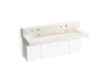 KOHLER K-81027-BPW Constellation 60" wall-mount trough lavatory system with backsplash, arrow root