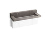 KOHLER K-81027-BPW Constellation 60" wall-mount trough lavatory system with backsplash, ash concrete