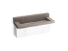 KOHLER K-81027-BPW Constellation 60" wall-mount trough lavatory system with backsplash, concrete
