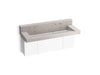 KOHLER K-81027-BPW Constellation 60" wall-mount trough lavatory system with backsplash, desertsilver