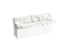 KOHLER K-81027-BPW Constellation 60" wall-mount trough lavatory system with backsplash, et bianco cal