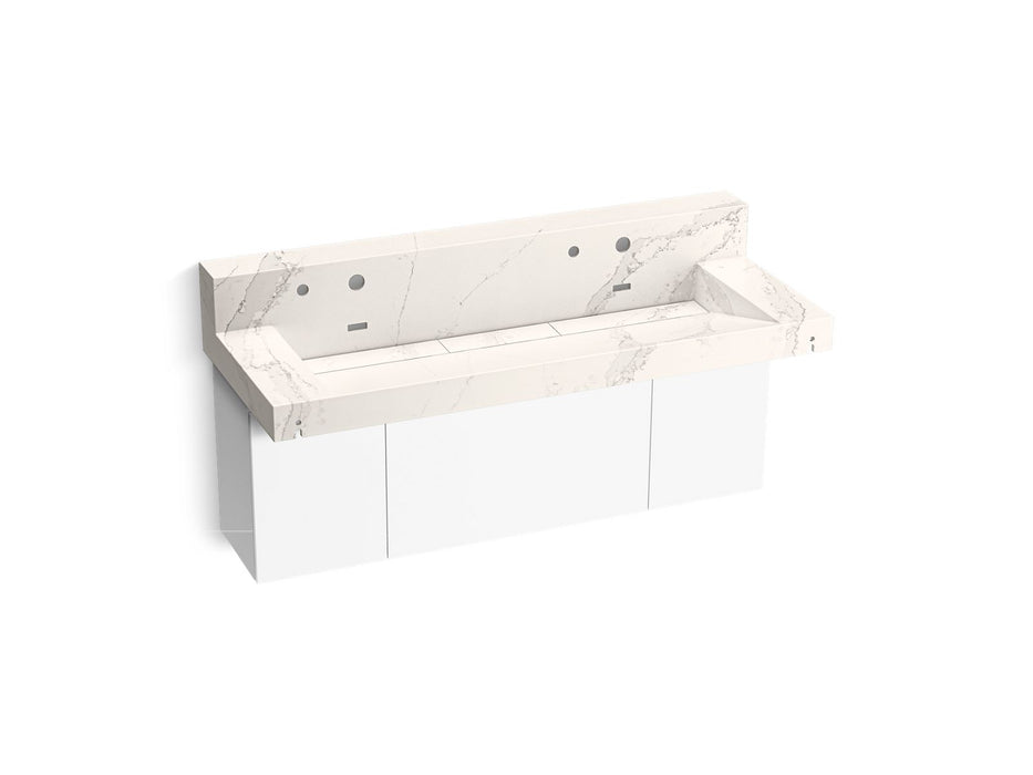 KOHLER K-81027-BPW Constellation 60" wall-mount trough lavatory system with backsplash, et cal gold
