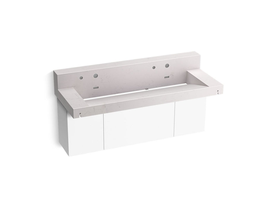KOHLER K-81027-BPW Constellation 60" wall-mount trough lavatory system with backsplash, et statuario